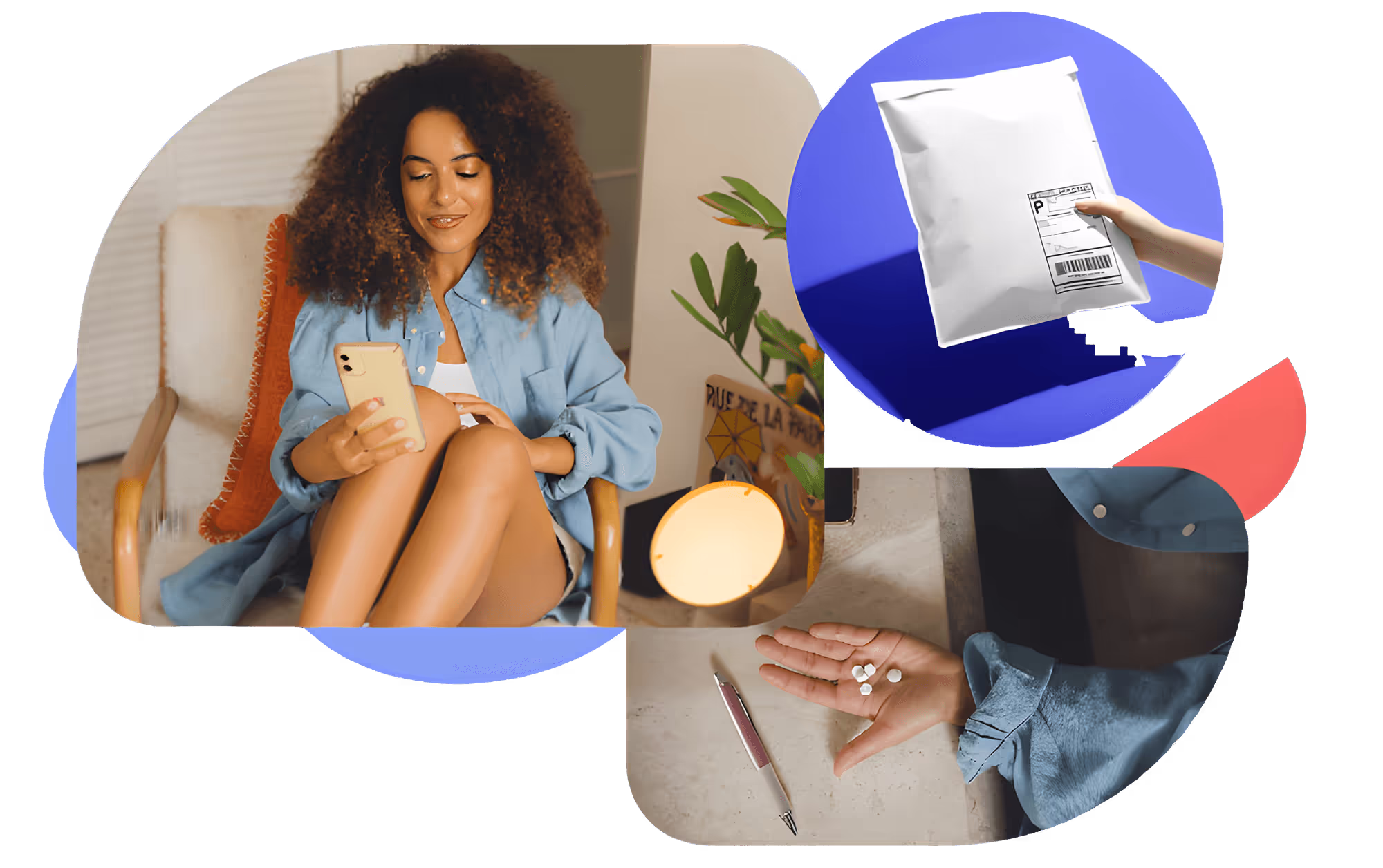 A mobile phone showing the online abortion clinic interface